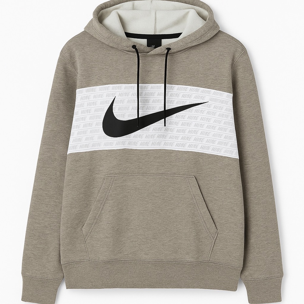 Nike Dri-FIT Hoodie XL | Gray White Swoosh | Soft Fleece Pullover
